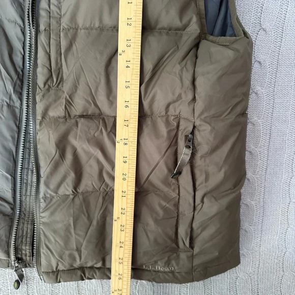 VTG LL Bean Vest Men's XL Dark Green Down Fill Zip Security Pocket Vintage - Picture 7 of 13
